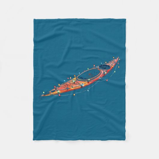 Funny Kayak Christmas Graphics Lights Lover Kayaki Fleecedecke (Vorderseite)