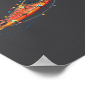 Funny Kayak Christmas Graphics Lights Lover Kayaki Poster (Ecke)