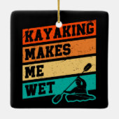 Funny Kayak Lover Kayaking Retro River Kayaker Keramikornament (Rückseite)