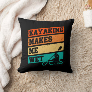 Funny Kayak Lover Kayaking Retro River Kayaker Kissen