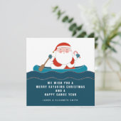 Funny Kayaking Canoe Weihnachtskarten Feiertagskarte (Stehend Vorderseite)