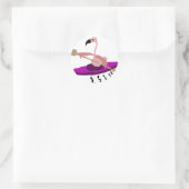 Funny Kayaking Flamingo Runder Aufkleber (Tasche)