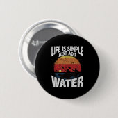 Funny Kayaking Graphic Sunset Watersports Fan Button (Vorne & Hinten)