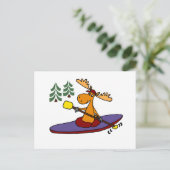 Funny Kayaking Moose Postkarte (Stehend Vorderseite)