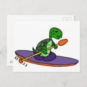 Funny Kayaking Sea Turtle Postkarte (Vorne/Hinten)