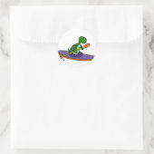 Funny Kayaking Sea Turtle Runder Aufkleber (Tasche)