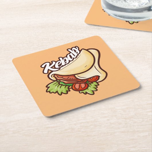 Funny Kebab Cartoon Design Paper Untersetzer (angewinkelt)