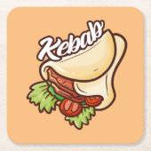 Funny Kebab Cartoon Design Paper Untersetzer (Vorderseite)