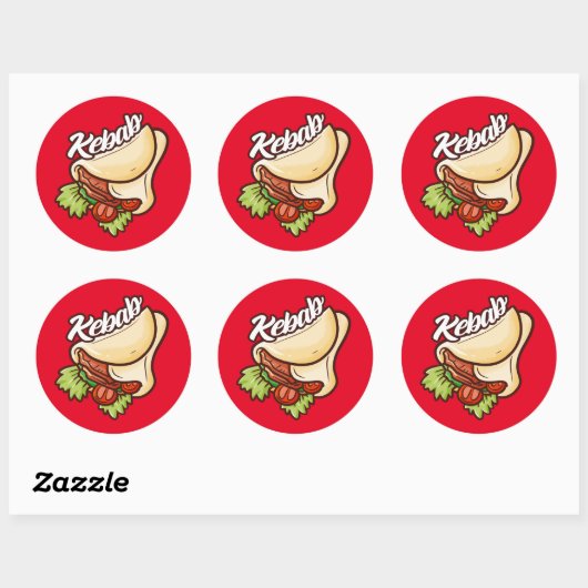 Funny Kebab Cartoon Design Sticker (Blatt)