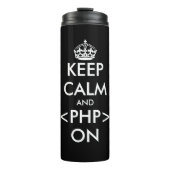Funny keep calm and code on thermal travel tumbler thermosbecher (Vorderseite)