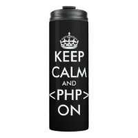 Funny keep calm and code on thermal travel tumbler
