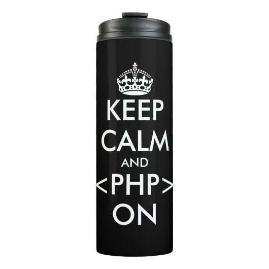 Funny keep calm and code on thermal travel tumbler thermosbecher (Vorderseite)