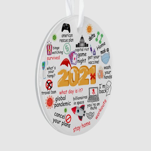 Funny Keepake 2021 im Jahr zur Erinnerung Ornament (Vorderseite)