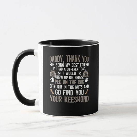 Funny Keeshond Hund für Keeshond Vater Tasse (Links)