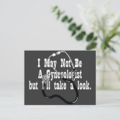 Funny, kein Gynokologe Postkarte (Stehend Vorderseite)