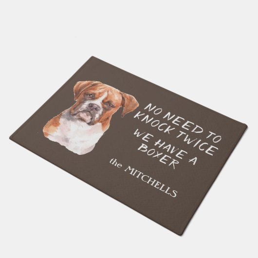 Funny Keine Notwendigkeit zu klopfen zweimal Boxer Fußmatte (Schrägansicht)