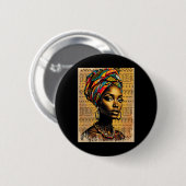 Funny Kente Cloth Head Wrap Afrikanische Amerikani Button (Vorne & Hinten)