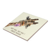 Funny Keramik Tile Happy Playful Giraffe - Lächeln Fliese (Seite)
