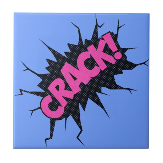 Funny Keramik Tile-Sprechblasen - Crack Fliese (Vorderseite)