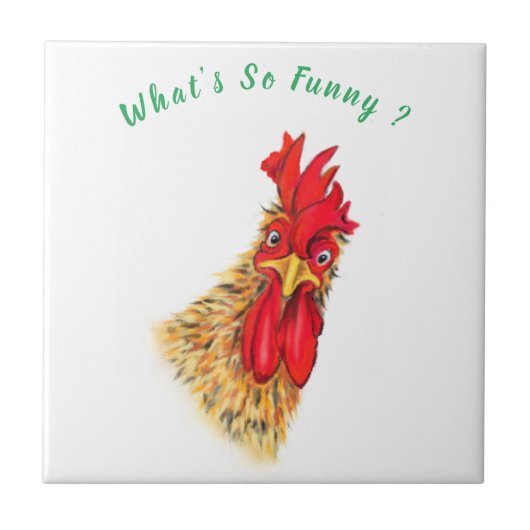 Funny Keramik Tile Überraschender Rooster - Ihr Te Fliese (Vorderseite)