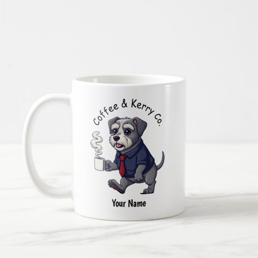 Funny Kerry Blue Terrier Dog Business Suit Coffee  Kaffeetasse (Links)