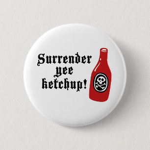 Funny Ketchup Pirate Button