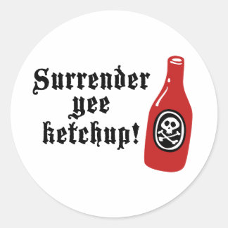 Funny Ketchup Pirate Runder Aufkleber