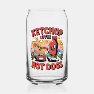 Funny Ketchup und Hot Dog Cartoon Retro Food Art Dosenglas