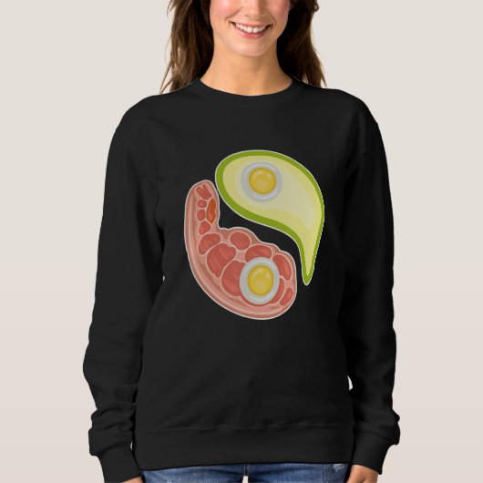 Funny Keto Diet Meat Eggs Avocado Ying Yang Zen Sy Sweatshirt (Vorderseite)