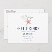 Funny Key West Beach Wedding Rettet die Termine Ankündigungspostkarte (Vorne/Hinten)