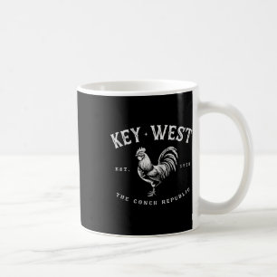 Funny Key West Rooster Chicken Sunrise Fischen Sur Kaffeetasse
