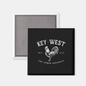Funny Key West Rooster Chicken Sunrise Fishing Sur Magnet (Vorderseite/Rückseite)