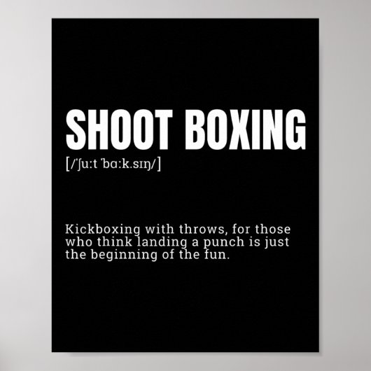 Funny Kickboxing Enthusiast Dictionary Definition  Poster (Vorne)