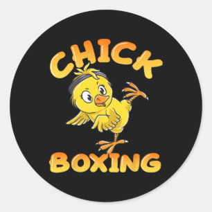 Funny Kickboxing Fighting Girl Niedlich Kick Boxin Runder Aufkleber