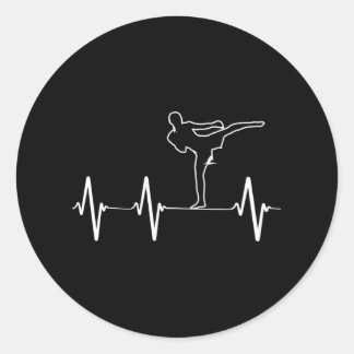 Funny Kickboxing für Männer und Jungen Runder Aufkleber