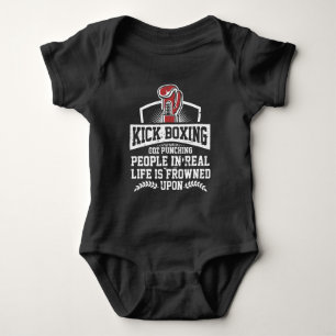 Funny Kickboxing - Geschenk für Rude Martial Arts  Baby Strampler