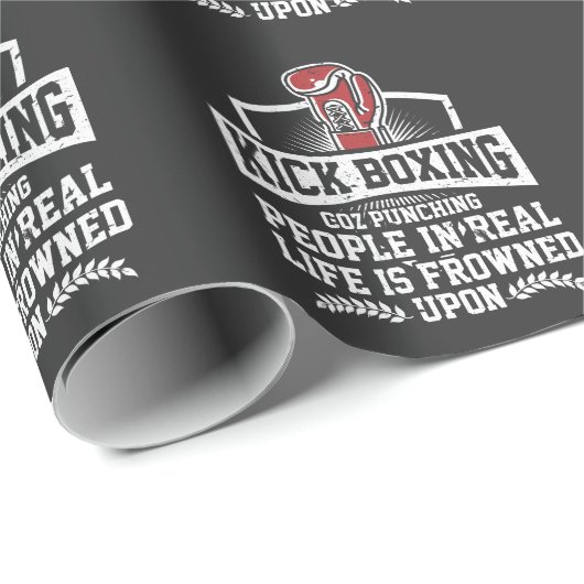 Funny Kickboxing - Geschenk für Rude Martial Arts Geschenkpapier (Rolleneckpunkt)