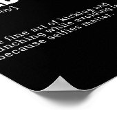 Funny Kickboxing Hobby Quote Definition  Poster (Ecke)