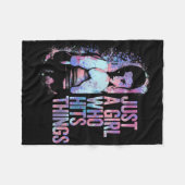 Funny Kickboxing Just A Girl Who Hits Things Thai Fleecedecke (Vorderseite (Horizontal))