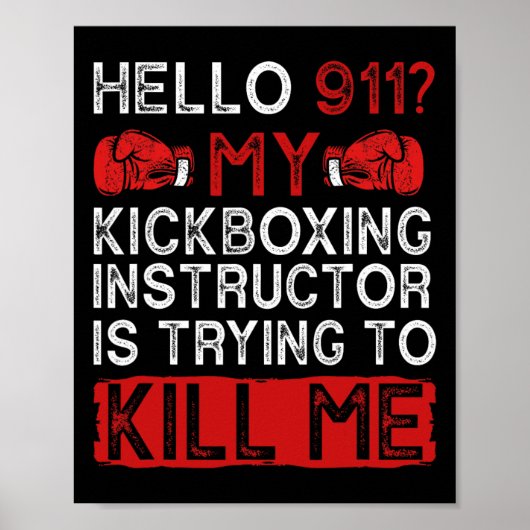 Funny Kickboxing Kickboxer Kickbox  Poster (Vorne)