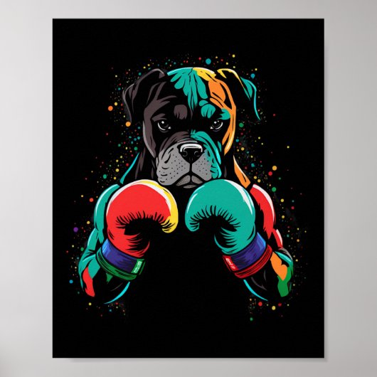 Funny Kickboxing oder Boxer Boxer Hund Männer Frau Poster (Vorne)