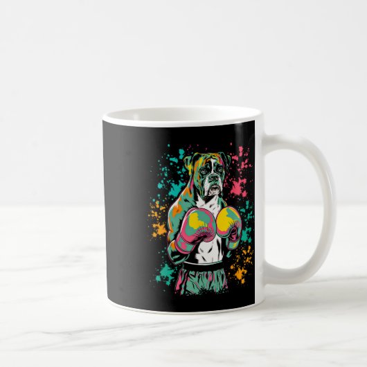 Funny Kickboxing oder Boxing Boxer Hund für Männer Kaffeetasse (Rechts)