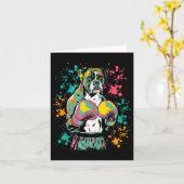 Funny Kickboxing oder Boxing Boxer Hund für Männer Karte (Gelbe Blume)