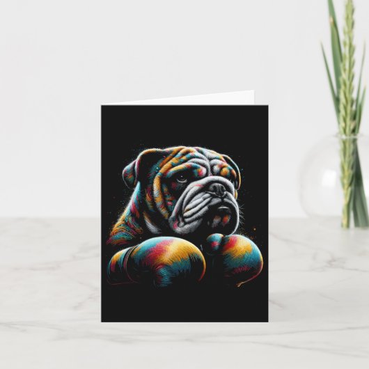 Funny Kickboxing oder Boxing Bulldog Dog für Men W Karte (Vorderseite)