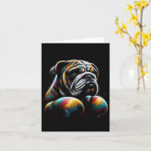 Funny Kickboxing oder Boxing Bulldog Dog für Men W Karte (Gelbe Blume)