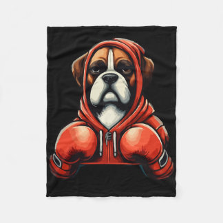 Funny Kickboxing Or Boxing Boxer Dog Fleecedecke