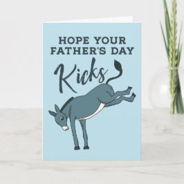 Funny Kicking Donkey Vatertag Card Karte