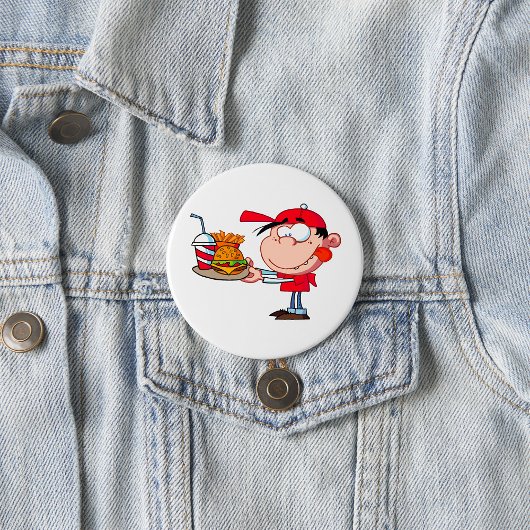 Funny Kid Fast Food Lover Burger, Fries und Drink Button