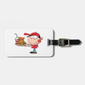Funny Kid Fast Food Lover Burger, Fries und Drink Gepäckanhänger (Vorderseite horizontal)