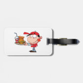 Funny Kid Fast Food Lover Burger, Fries und Drink Gepäckanhänger (Rückseite horizontal)